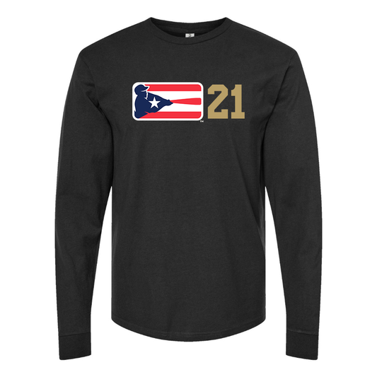 Men's  Liga de Beisbol Profesional Roberto Clemente Logo Cotton Long Sleeve T-Shirt