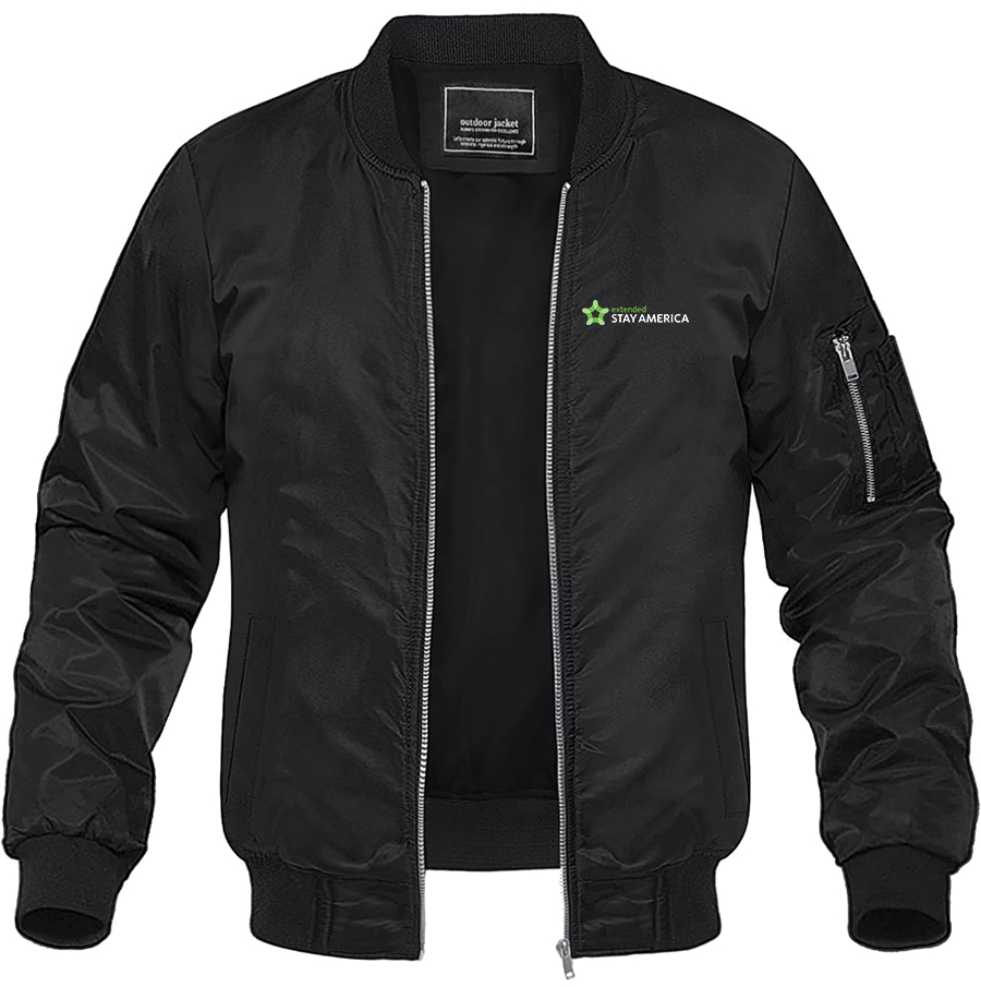 Men's Extended Stay America Lightweight Bomber Jacket - Black