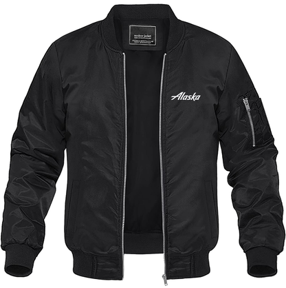 Men's Alaska Airline Lightweight Bomber Jacket - Black
