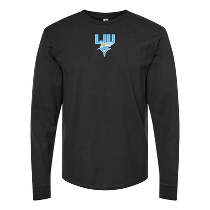 Youth LIU Brooklyn Blackbirds Logo Cotton Long Sleeve T-Shirt
