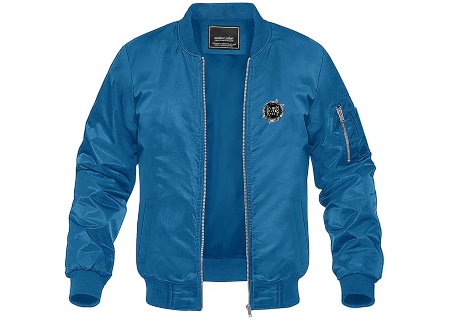Men's When Rivers Meet Lightweight Bomber Jacket Windbreaker Softshell Varsity Jacket Coat
