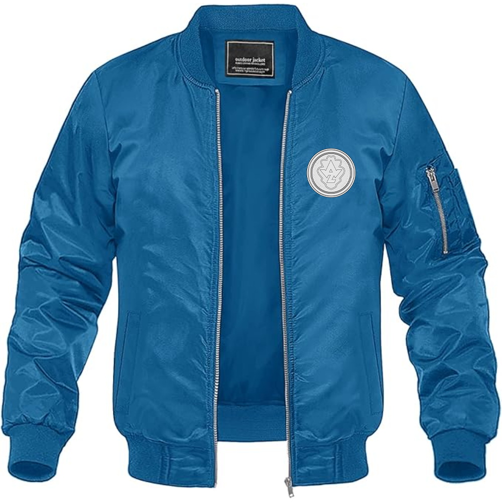 Men's AWZ Logo  Lightweight Bomber Jacket Windbreaker Softshell Varsity Jacket Coat