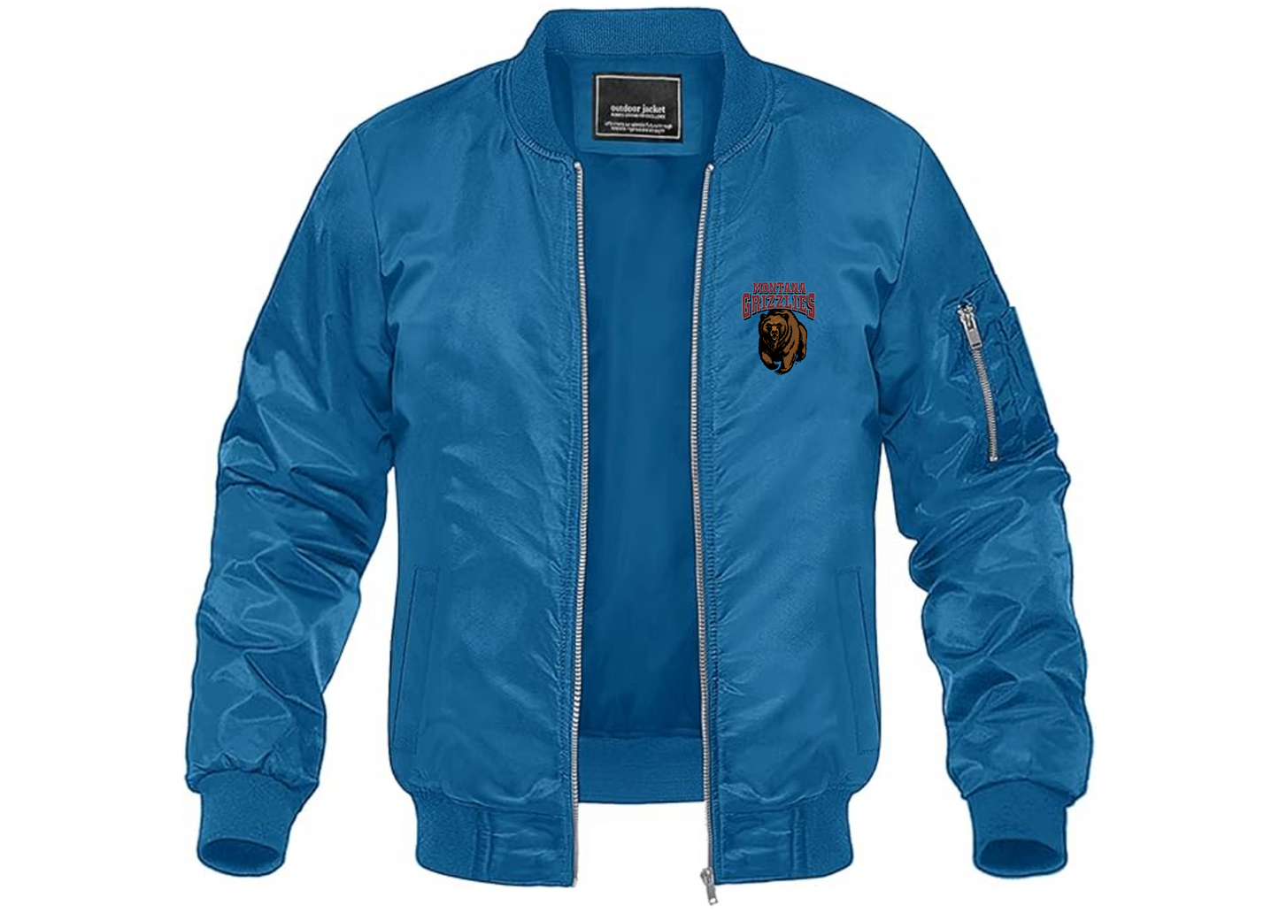 Men's Montana Grizzliesl Lightweight Bomber Jacket Windbreaker Softshell Varsity Jacket Coat