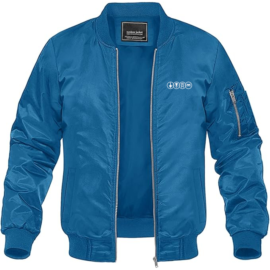 Men's Horch Logo Lightweight Bomber Jacket Windbreaker Softshell Varsity Jacket Coat