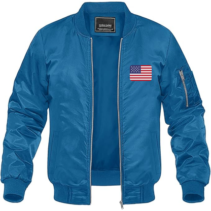 Men's American-Flag-Emoji Lightweight Bomber Jacket Windbreaker Softshell Varsity Jacket Coat