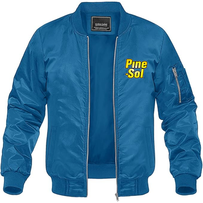 Men's Pine Sol Logo Lightweight Bomber Jacket Windbreaker Softshell Varsity Jacket Coat (Copy)