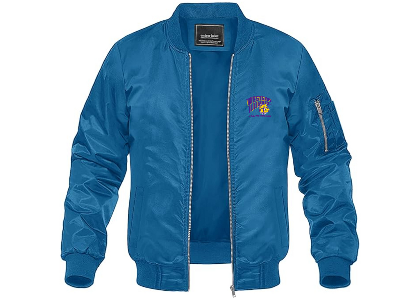 Men's Western Illinois Leathernecks Lightweight Bomber Jacket Windbreaker Softshell Varsity Jacket Coat