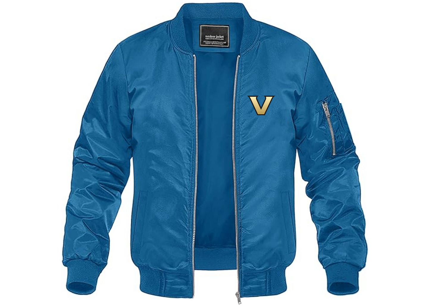 Men's Vanderbilt Commodores Lightweight Bomber Jacket Windbreaker Softshell Varsity Jacket Coat
