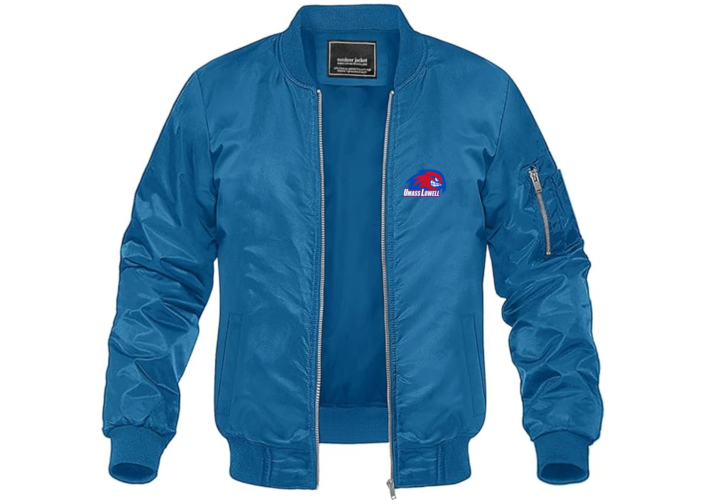 Men's UMass Lowell River Hawks Lightweight Bomber Jacket Windbreaker Softshell Varsity Jacket Coat