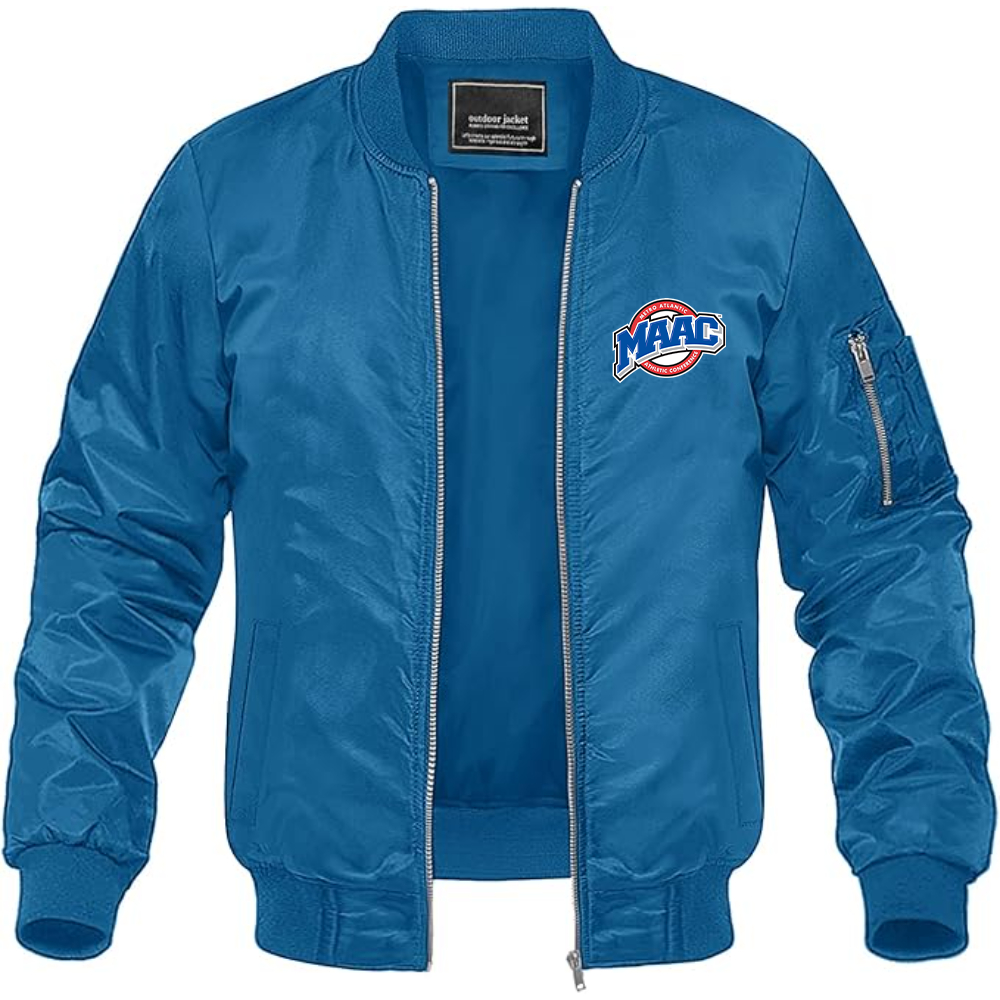 Men's Metro Atlantic Athletic Conference Logo Lightweight Bomber Jacket Windbreaker Softshell Varsity Jacket Coat