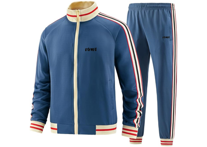 Men's Underworld Tracksuit with Bold Striped Accents and Zippered Front Athletic Wear