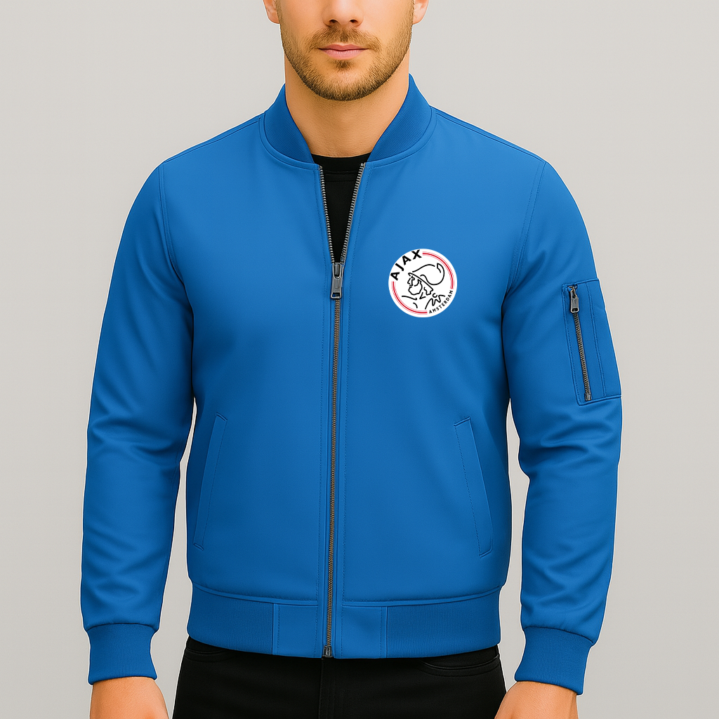 Men's Amsterdamsche FC Ajax Lightweight Bomber Jacket - Blue