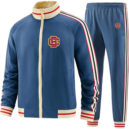 Men's  Bethune Cookman Wildcats Two Piece Designer Tracksuit with Bold Striped Accents and Zippered Front Elevated Athletic Wear