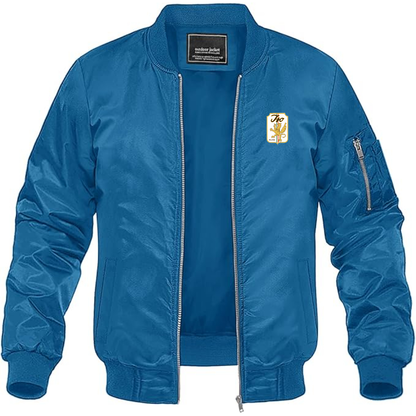 Men's Iso Logo Lightweight Bomber Jacket Windbreaker Softshell Varsity Jacket Coat