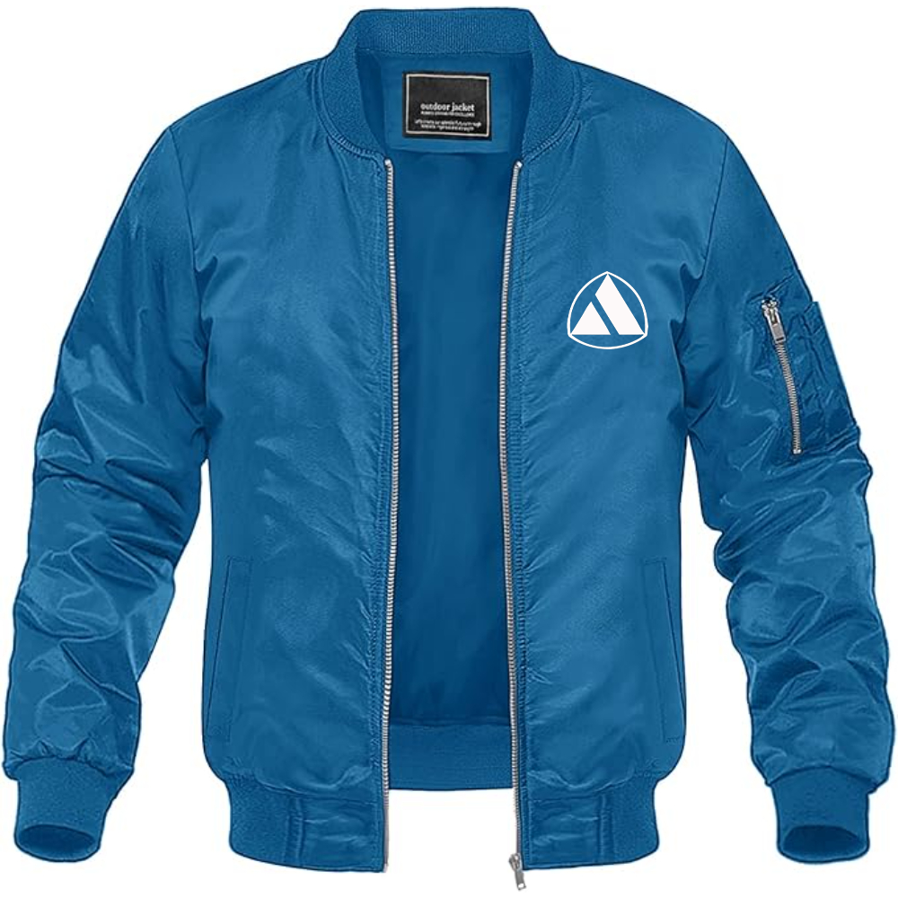 Men's Autobianchi Logo Lightweight Bomber Jacket Windbreaker Softshell Varsity Jacket Coat