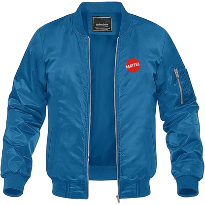 Men's  Mattel  Logo Lightweight Bomber Jacket Windbreaker Softshell Varsity Jacket Coat