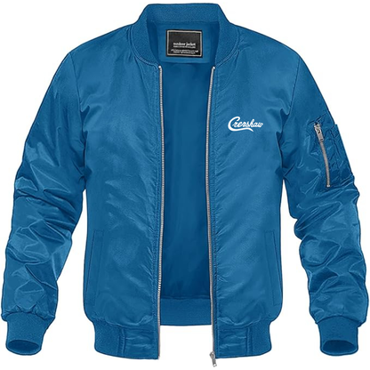 Men's Crenshaw Logo Lightweight Bomber Jacket Windbreaker Softshell Varsity Jacket Coat