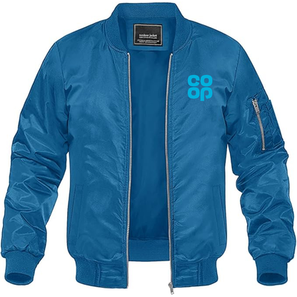 Men's CoOp Lightweight Bomber Jacket Windbreaker Softshell Varsity Jacket Coat