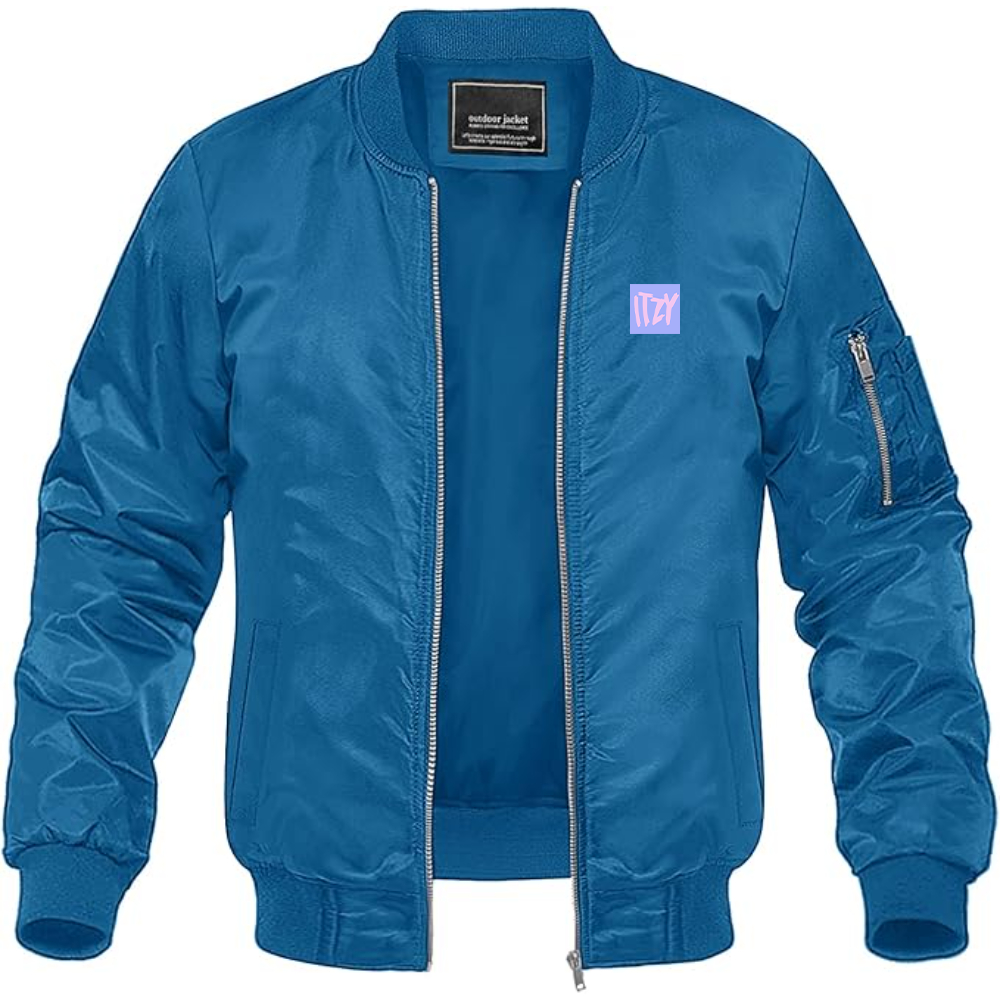 Men's  Itzy Logo Lightweight Bomber Jacket Windbreaker Softshell Varsity Jacket Coat