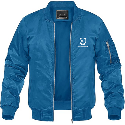 Men's Bored Panda Logo Lightweight Bomber Jacket Windbreaker Softshell Varsity Jacket Coat