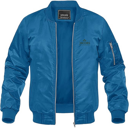 Men's Jacobs Logo Lightweight Bomber Jacket Windbreaker Softshell Varsity Jacket Coat
