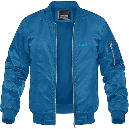 Men's Carters Logo Lightweight Bomber Jacket Windbreaker Softshell Varsity Jacket Coat