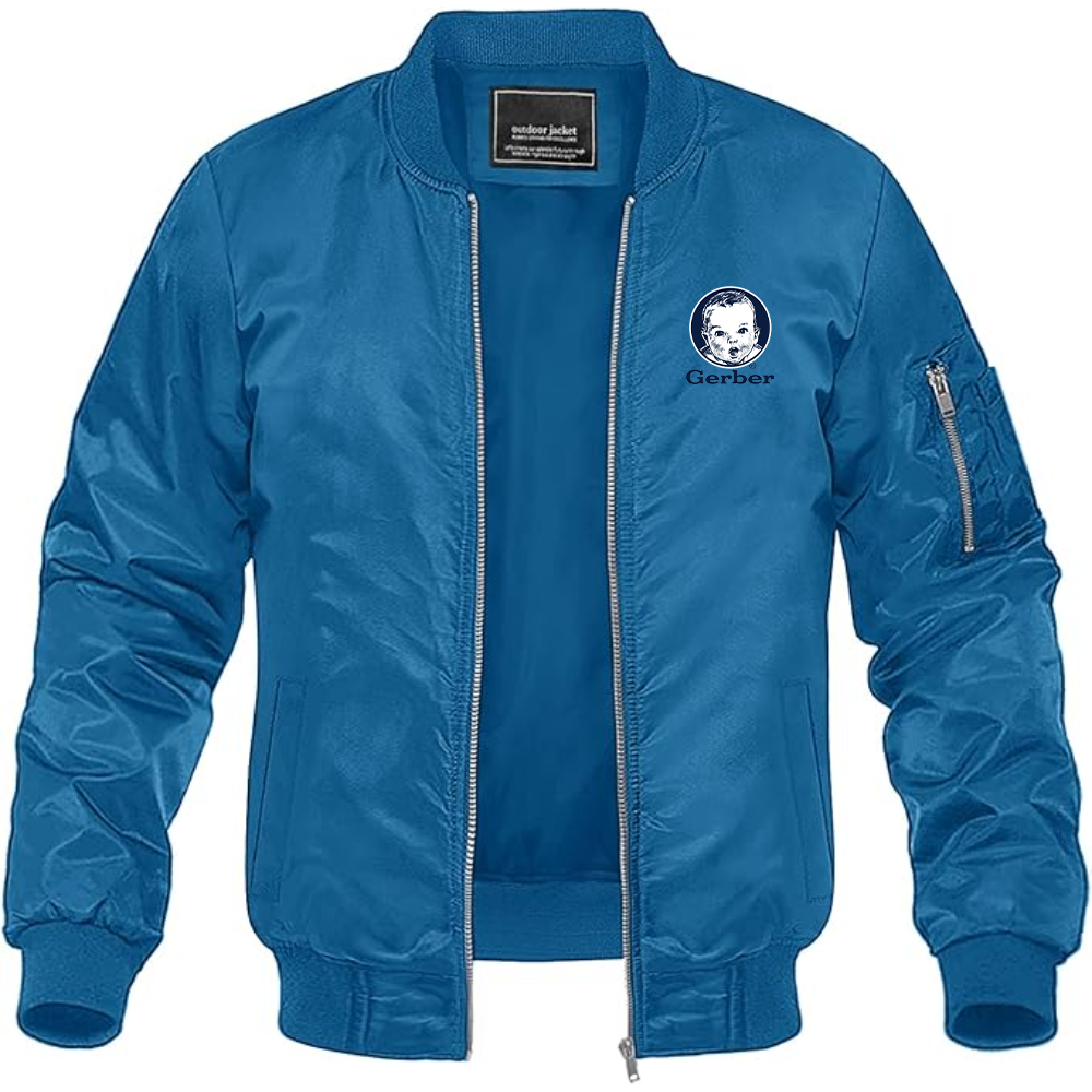 Men's Gerber Logo Lightweight Bomber Jacket Windbreaker Softshell Varsity Jacket Coat