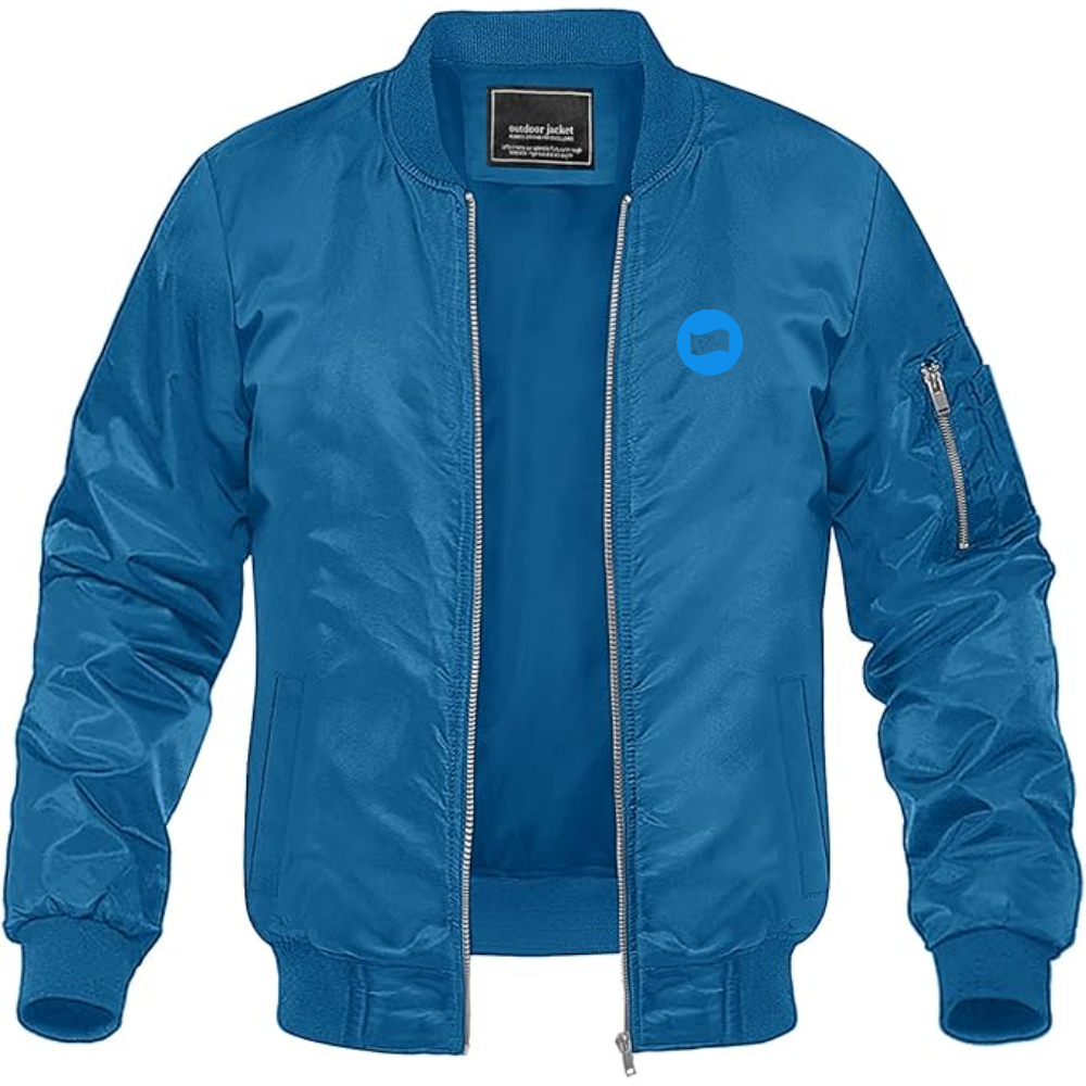 Men's Dana Logo Lightweight Bomber Jacket Windbreaker Softshell Varsity Jacket Coat