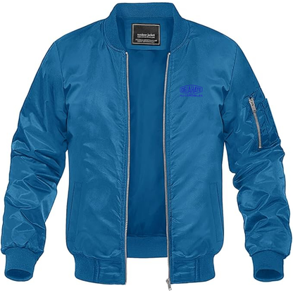 Men's Delahaye Logo Lightweight Bomber Jacket Windbreaker Softshell Varsity Jacket Coat