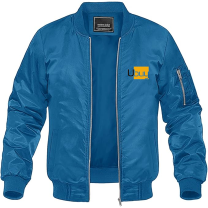 Men's Ubuy Logo Lightweight Bomber Jacket Windbreaker Softshell Varsity Jacket Coat