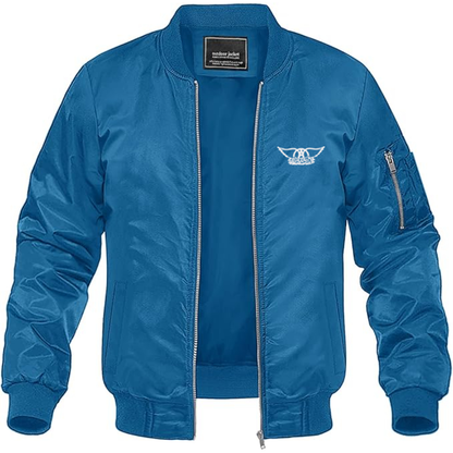 Men's Aerosmith Logo Lightweight Bomber Jacket Windbreaker Softshell Varsity Jacket Coat