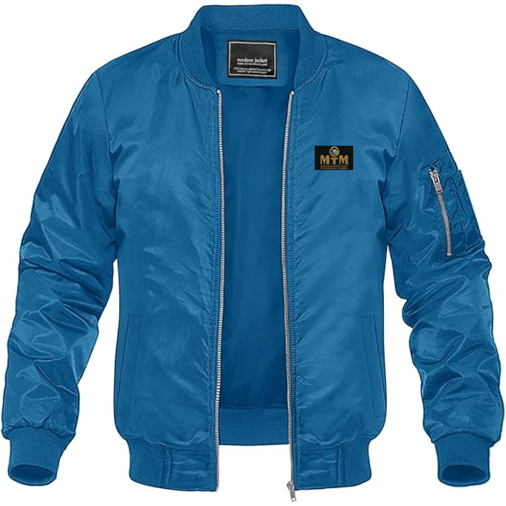 Men's  MTM Logo Lightweight Bomber Jacket Windbreaker Softshell Varsity Jacket Coat