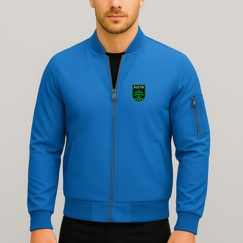 Men's Austin FC Lightweight Bomber Jacket - Blue