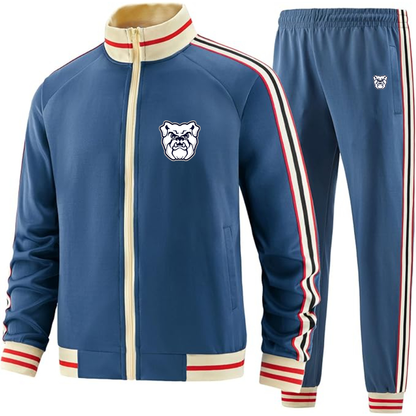Men's Butler Bulldogs  Two Piece Designer Tracksuit with Bold Striped Accents and Zippered Front Elevated Athletic