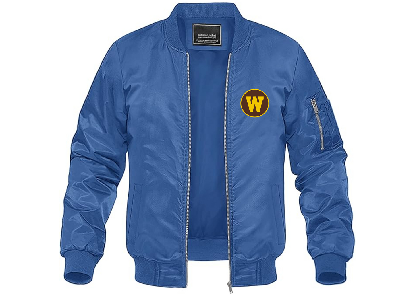 Men's Western Michigan Broncos Lightweight Bomber Jacket Windbreaker Softshell Varsity Jacket Coat