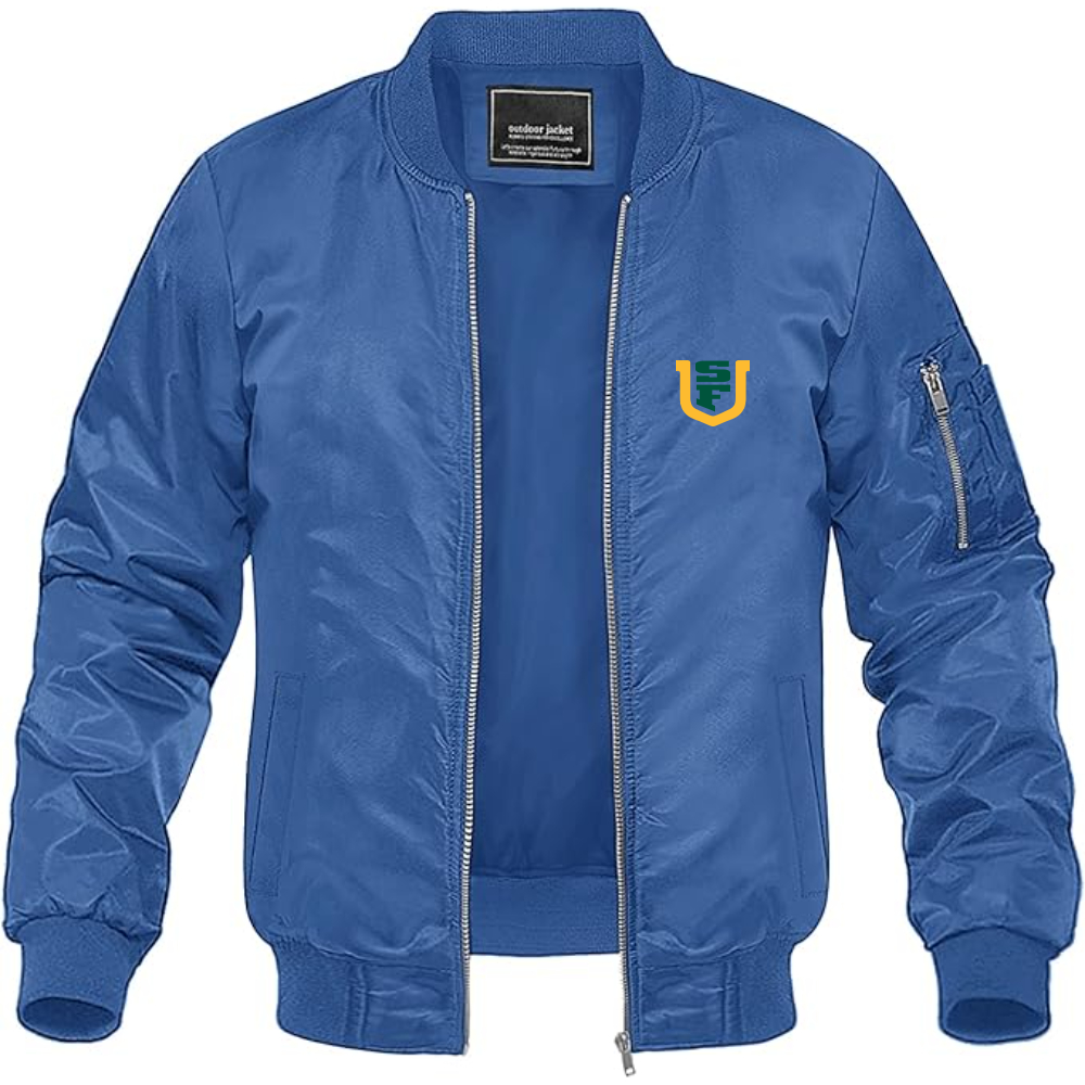 Men's San Francisco Dons Logo Lightweight Bomber Jacket Windbreaker Softshell Varsity Jacket Coat
