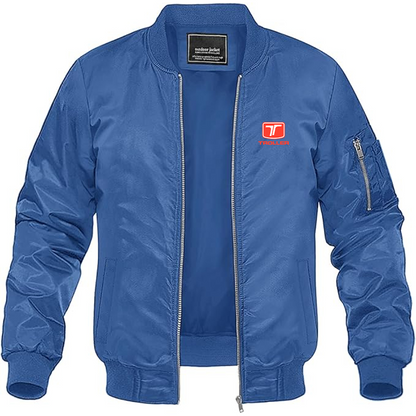 Men's Troller Logo Lightweight Bomber Jacket Windbreaker Softshell Varsity Jacket Coat