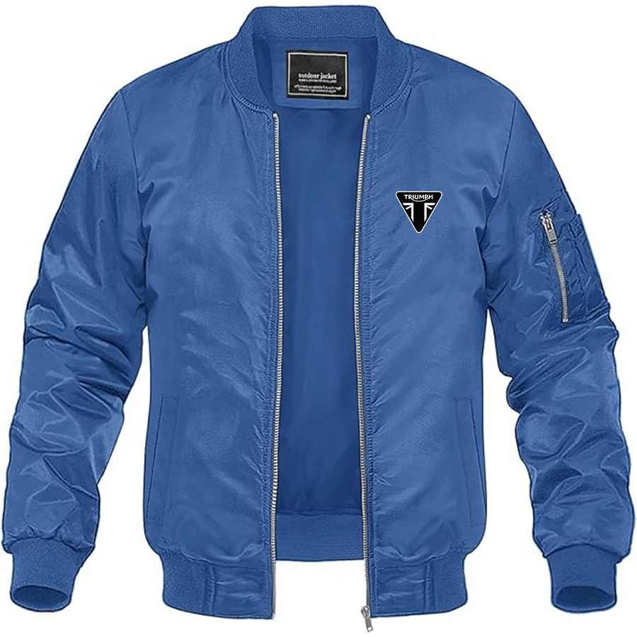 Men's Triumph Logo Lightweight Bomber Jacket Windbreaker Softshell Varsity Jacket Coat