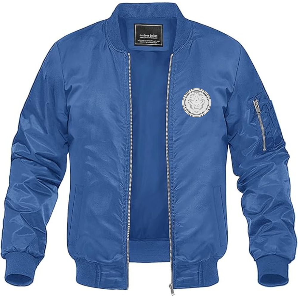 Men's AWZ Logo  Lightweight Bomber Jacket Windbreaker Softshell Varsity Jacket Coat