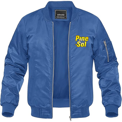 Men's Pine Sol Logo Lightweight Bomber Jacket Windbreaker Softshell Varsity Jacket Coat (Copy)