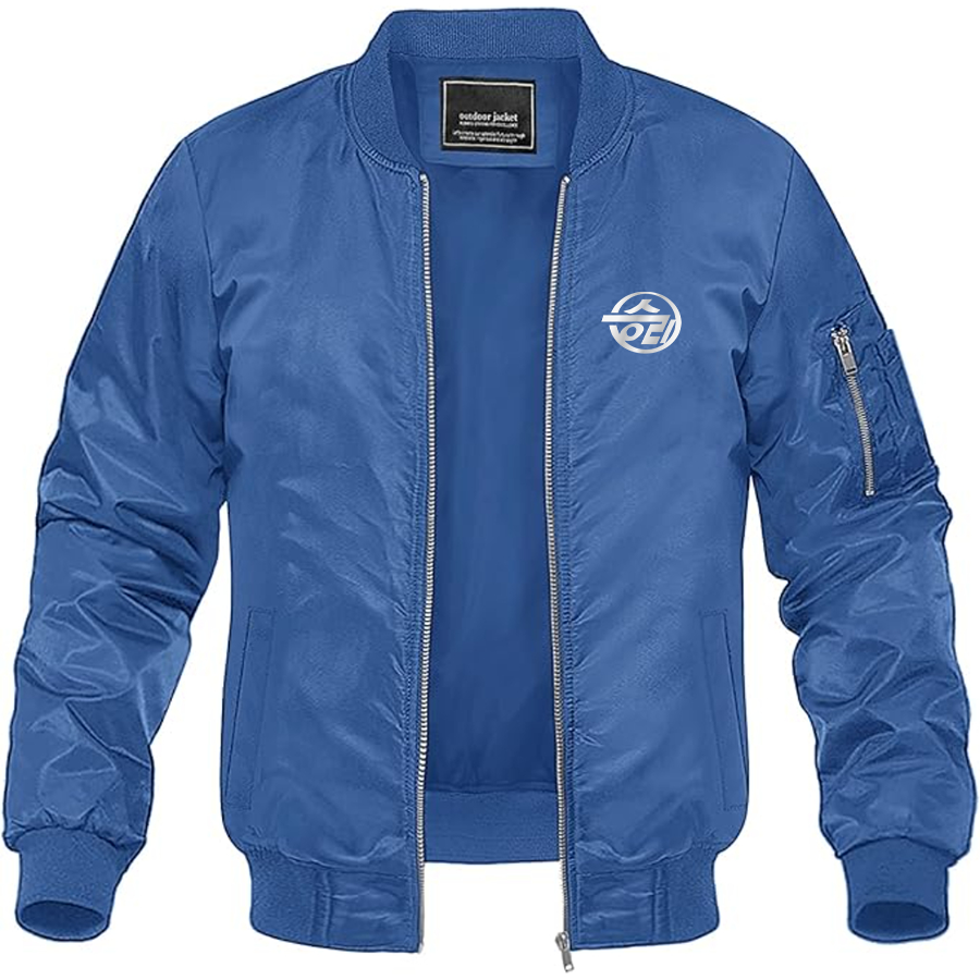 Men's Sungri Motor Plant Logo Lightweight Bomber Jacket Windbreaker Softshell Varsity Jacket Coat