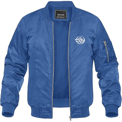 Men's Sungri Motor Plant Logo Lightweight Bomber Jacket Windbreaker Softshell Varsity Jacket Coat