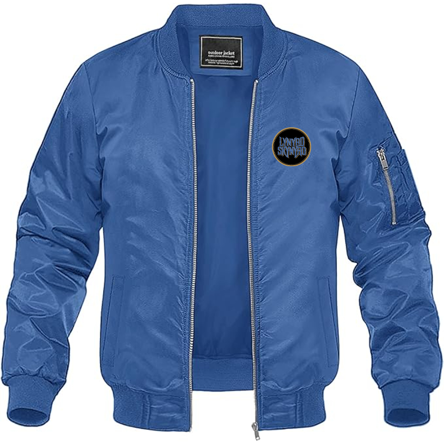 Men's Lynyrd Skynyrd Logo Lightweight Bomber Jacket Windbreaker Softshell Varsity Jacket Coat