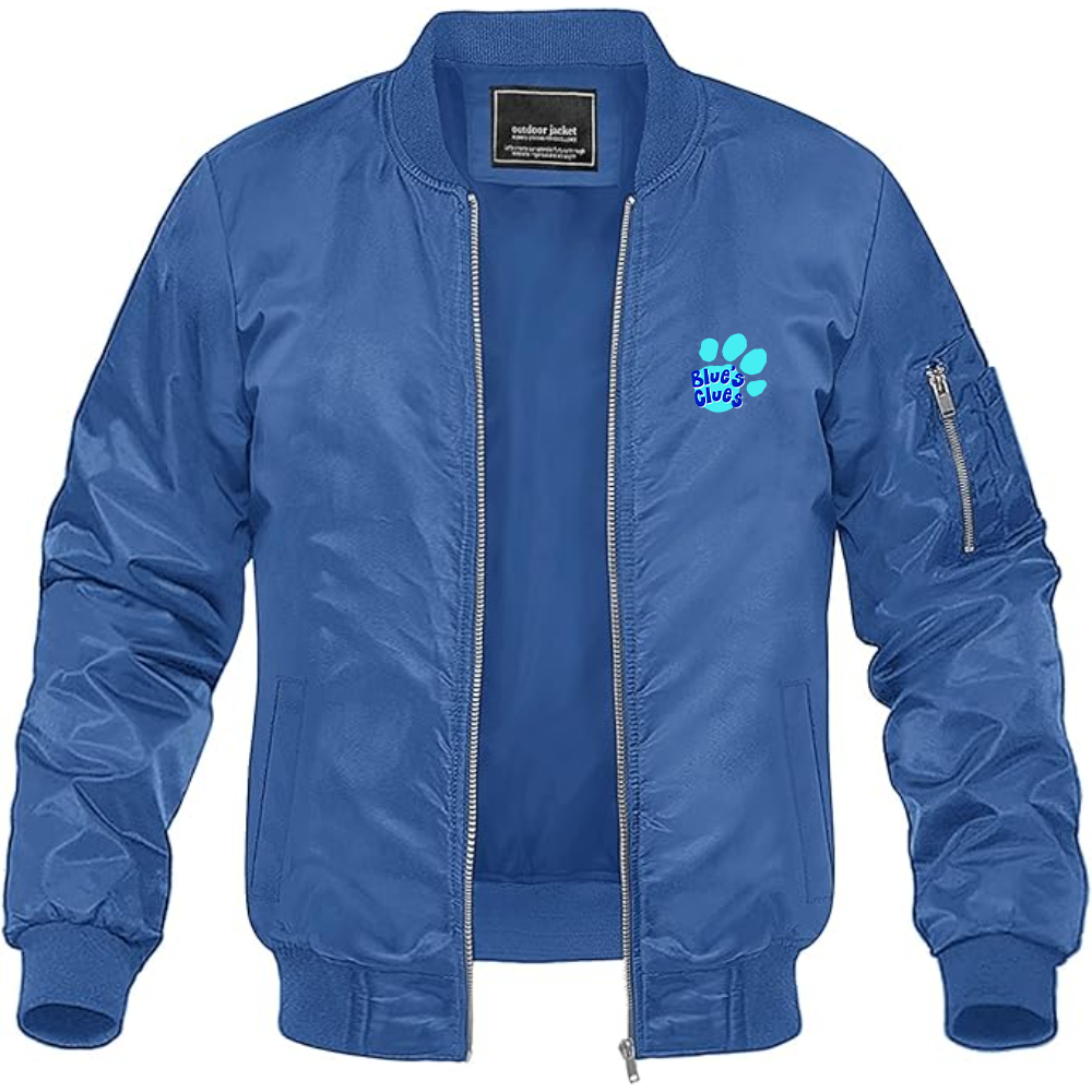 Men's Blues Clues Logo Lightweight Bomber Jacket Windbreaker Softshell Varsity Jacket Coat