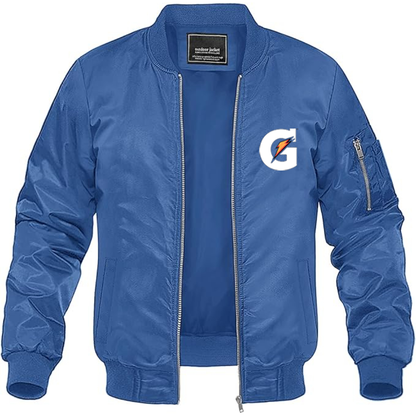 Men's Gatorade Logo Lightweight Bomber Jacket Windbreaker Softshell Varsity Jacket Coat