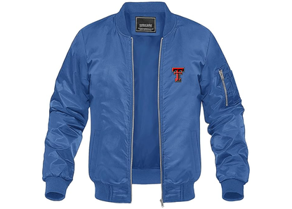 Men's Texas Tech Red Raiders Lightweight Bomber Jacket Windbreaker Softshell Varsity Jacket Coat