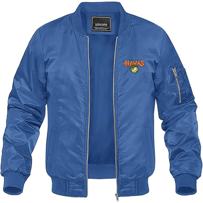 Men's Boise Hawks Logo Lightweight Bomber Jacket Windbreaker Softshell Varsity Jacket Coat