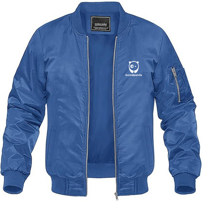 Men's Bored Panda Logo Lightweight Bomber Jacket Windbreaker Softshell Varsity Jacket Coat