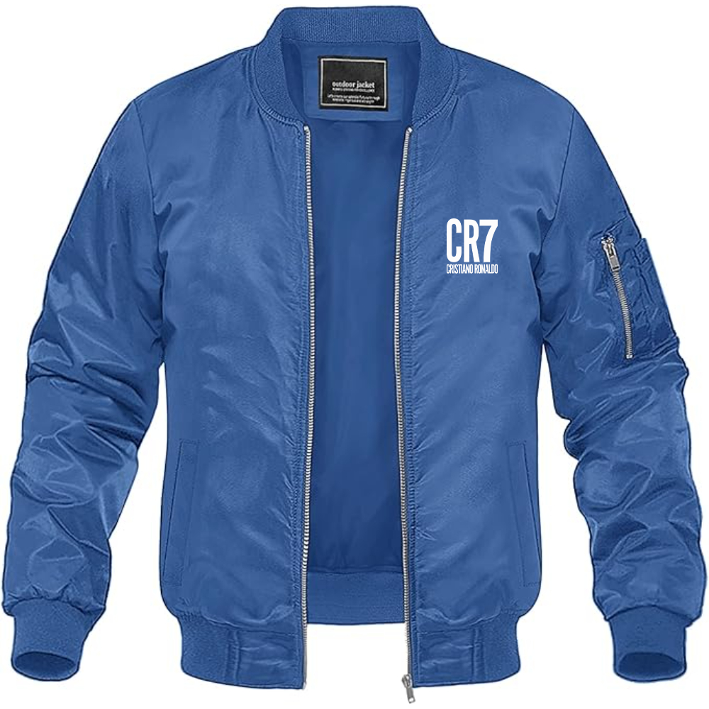 Men's CR7 Logo Lightweight Bomber Jacket Windbreaker Softshell Varsity Jacket Coat