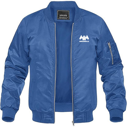 Men's Marshmello Logo Lightweight Bomber Jacket Windbreaker Softshell Varsity Jacket Coat